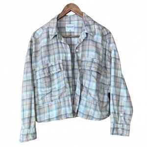 Abercrombie&Fitch Soft A&F Oversized Cropped Flannel Women’s Size Medium